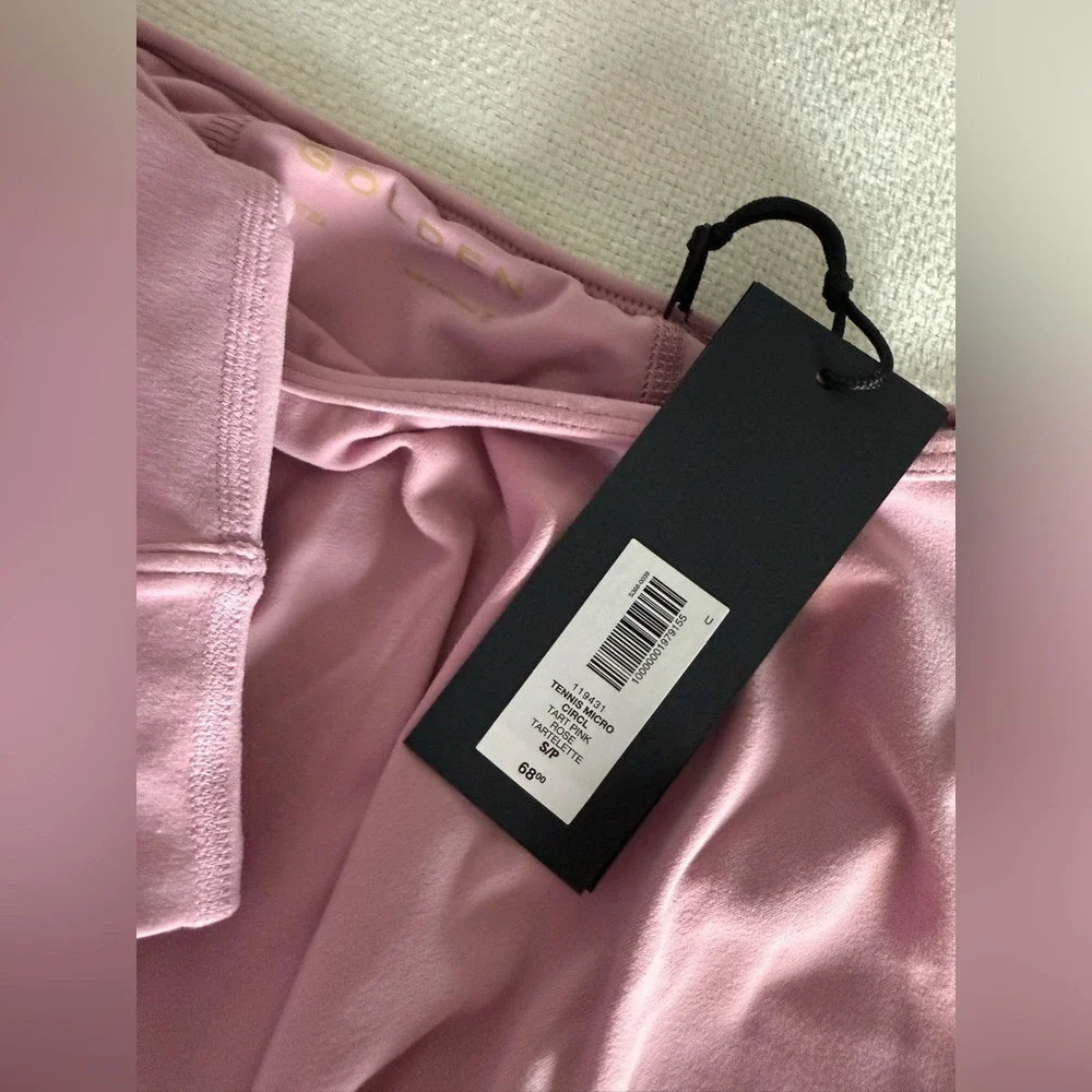 Aritzia Golden Butter‎ Baseline Micro Skirt & Plunge Bra Top Pink Set Size S NWT
